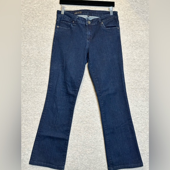 KUT FROM THE KLOTH Dark Wash Baby Bootcut Cotton Blend Denim Jean Pants Size 8 - Picture 1 of 4